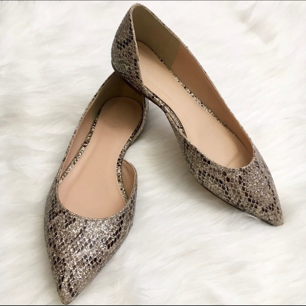 J Crew Audrey glitter flats